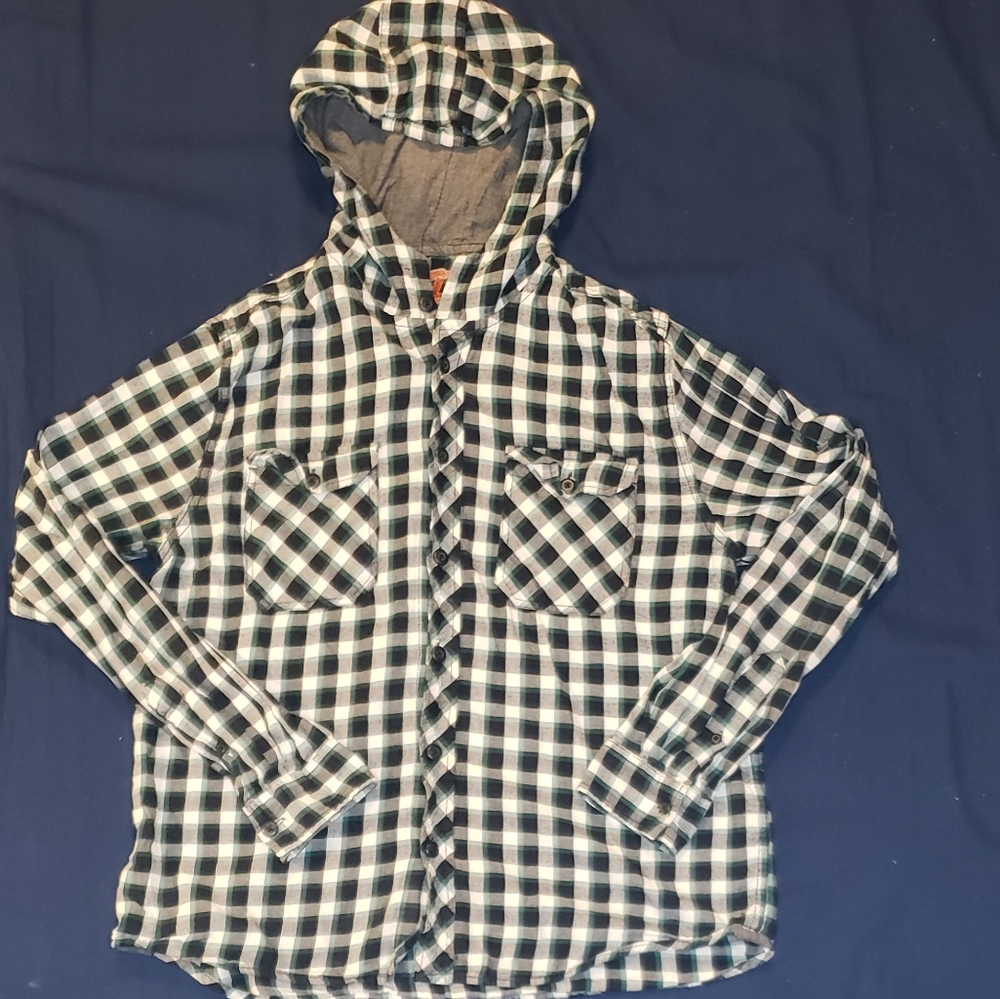 Hooded Button Up
